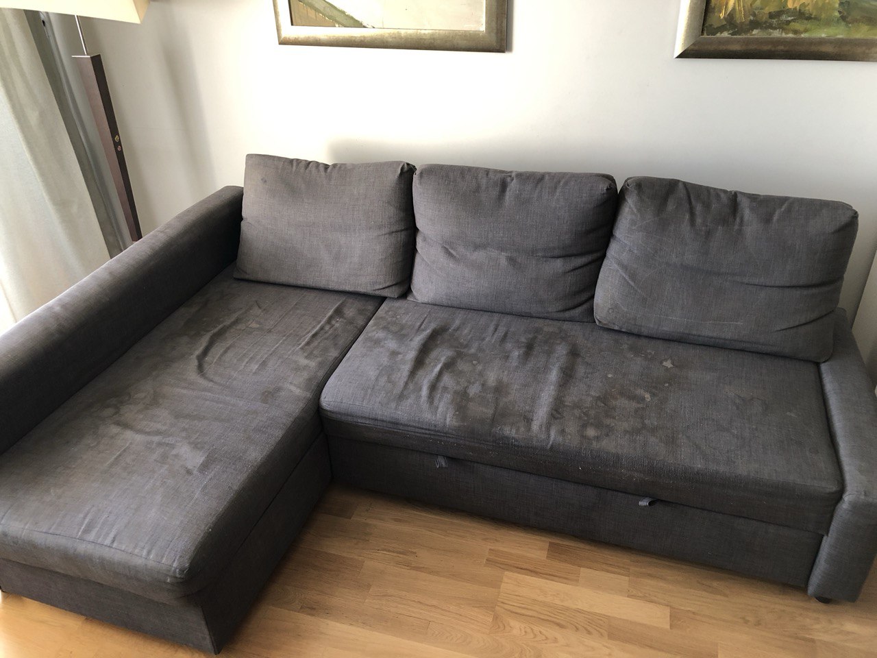 Pranie kanapy Warszawa przed i po